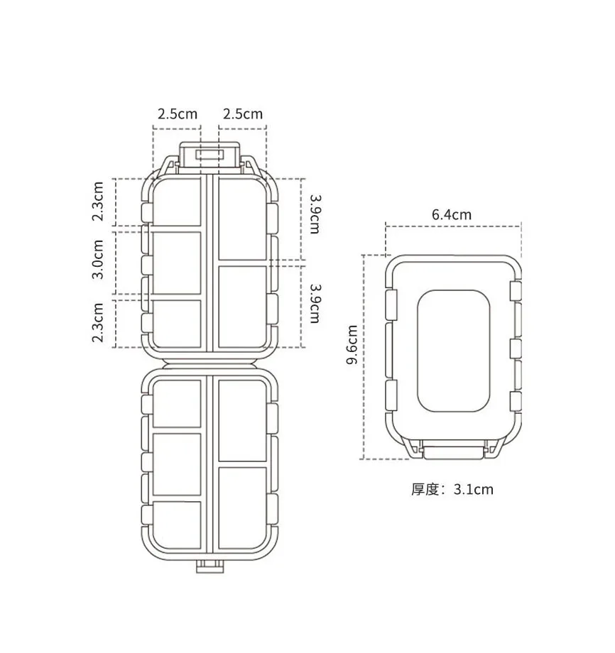 2024 Trending Portable Travel Pill Box Weekly Medicine Organizer Mini Pill Storage Container Box Eco-friendly Pill Storage Cases