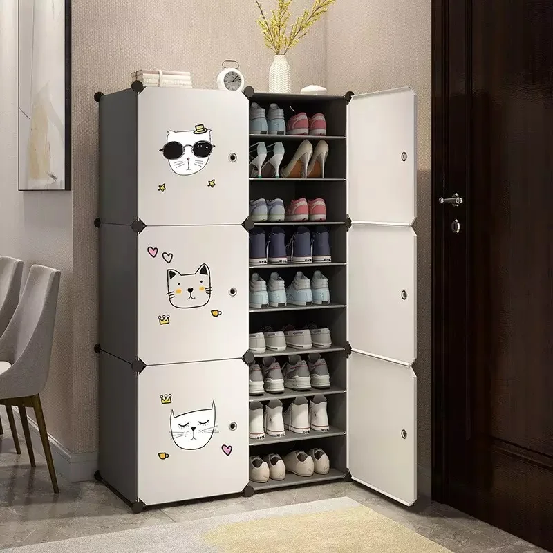 High Quality Diy Plastic Waterproof Foldable Wardrobe Shoe Organizer 16 Doors Plastic Wardrobe For Adult
