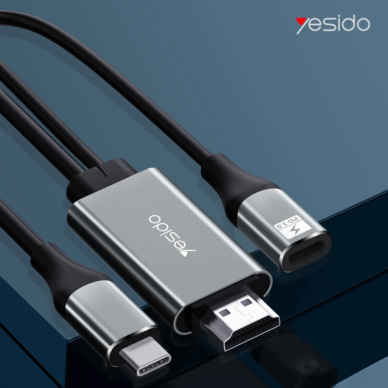 Профессиональный кабель для быстрой зарядки YESIDO 4K 60 Гц Тип C видео и аудио