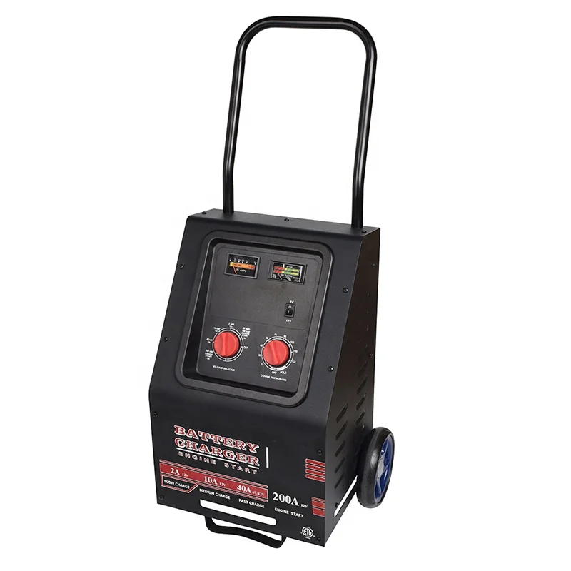 12V 2A/10A/40A/200Amp Manual Wheeled Battery Charger and Battery Tester