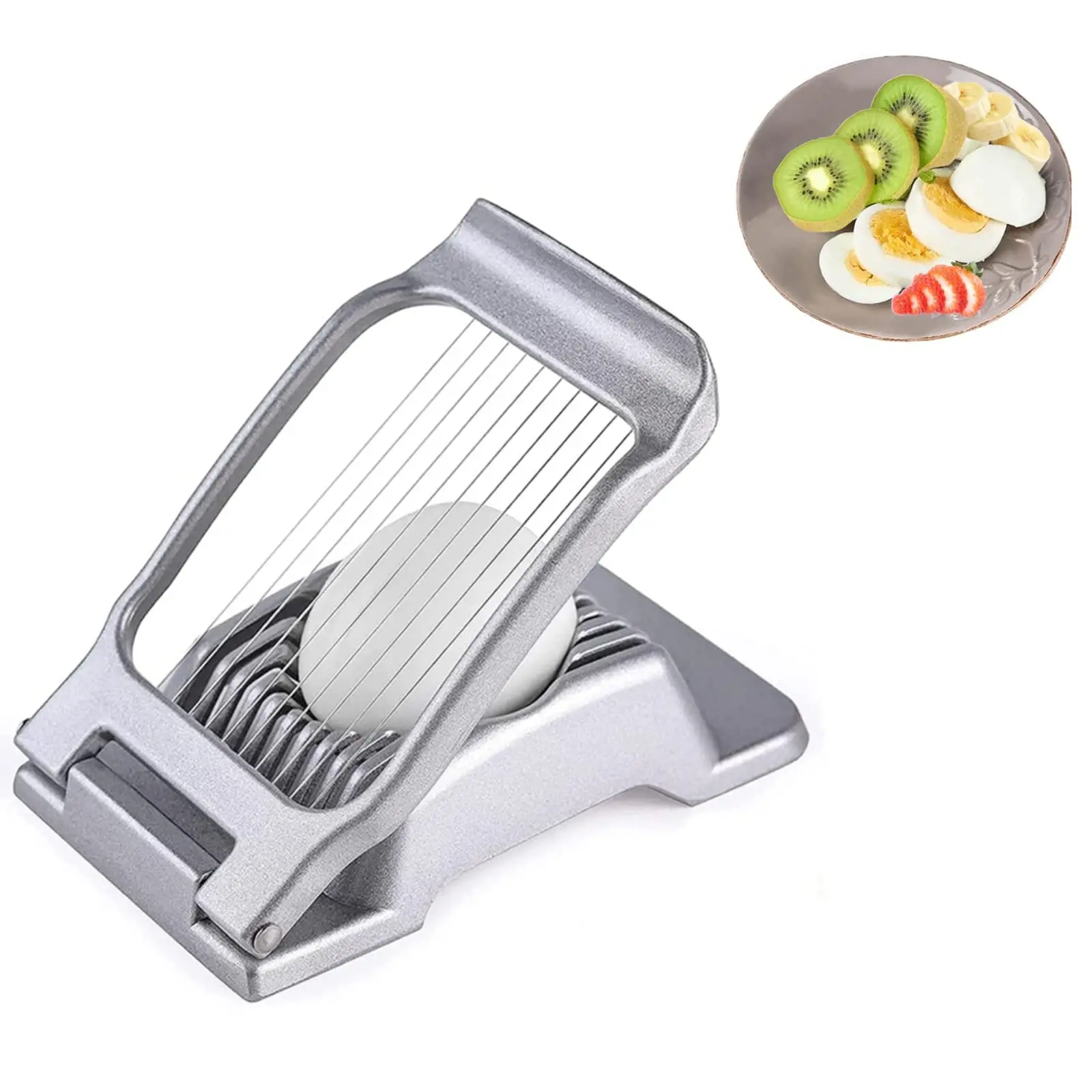 Household Stainless Steel Wire Boiled Egg Slicer Rectangular Eggs Slicing Aluminium Alloy Egg Cutter