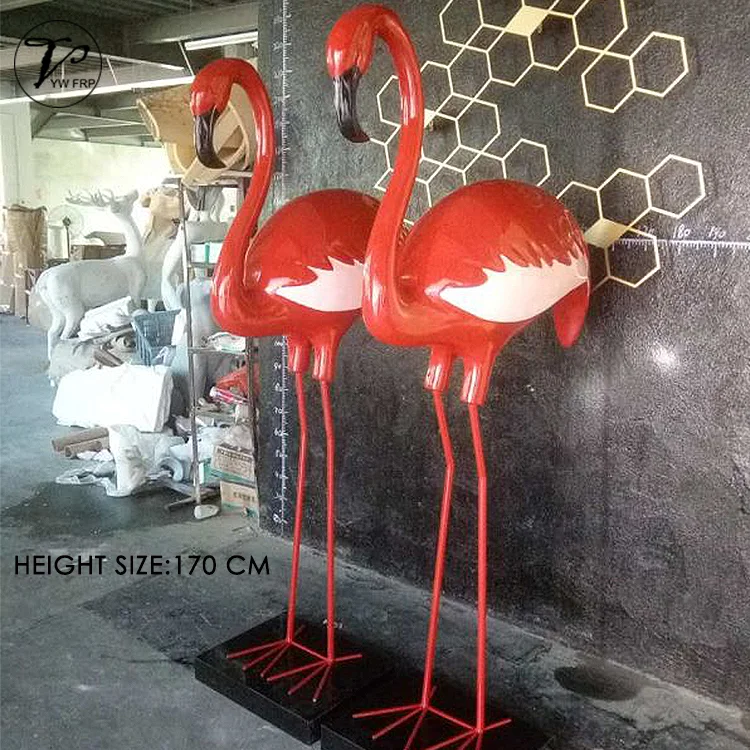 Modern resin craft decorative fiberglass flamingo statue animal sculpture