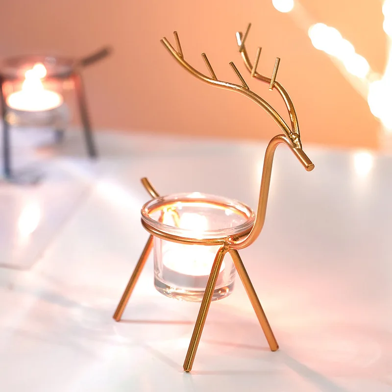 Wholesale Modern Iron Art Vintage Home Table Top Candlestick Decoration Ornament