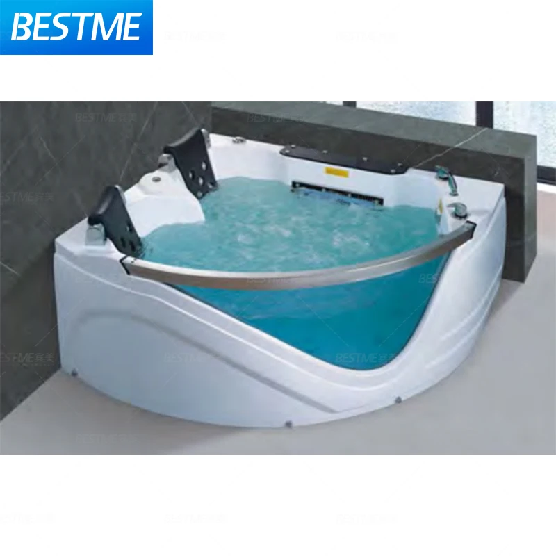 China Best Design Acrylic White fan shape Indoor Bath tub Two person sexy massage bathtub ideal standard spa bathtubs