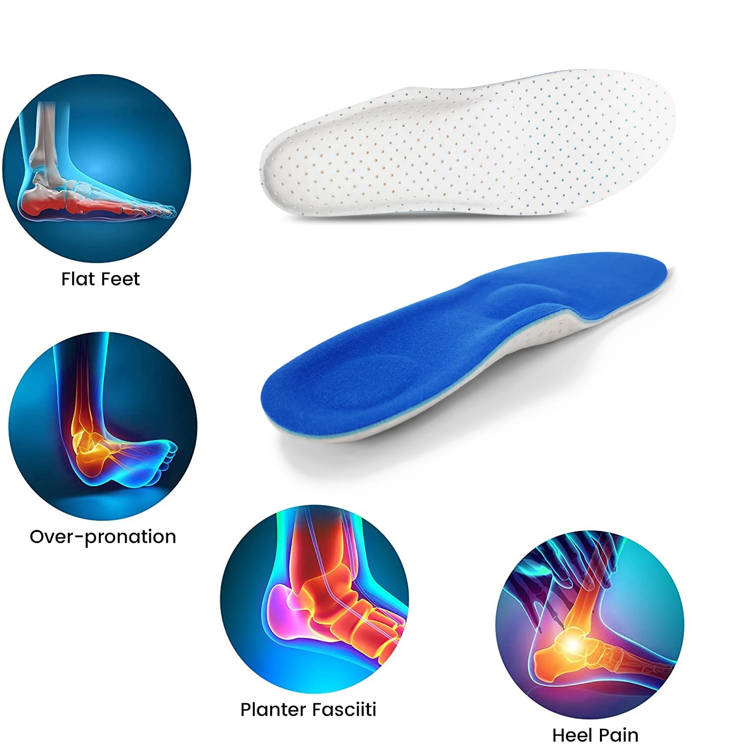 Plantilla Ortopedicas Cushioned Insoles Plantar Fasciitis Comfort Orthopedic Insoles For Shoes