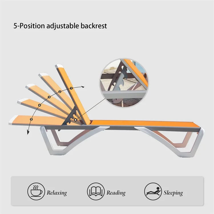 Yoho Modern Design Outdoor Furniture Plastic Sun Lounger Pool Beach Chair Customized Logo Cheap Plastic Lounges from China