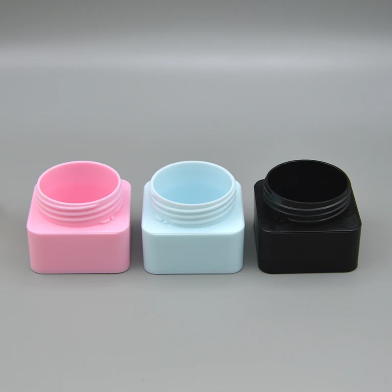 Factory Empty Uv Gel Nail Polish Jar Bpa Double Wall Frosted Face Cream Pp Jars Cosmetic Square Plastic Acrylic Powder Jars