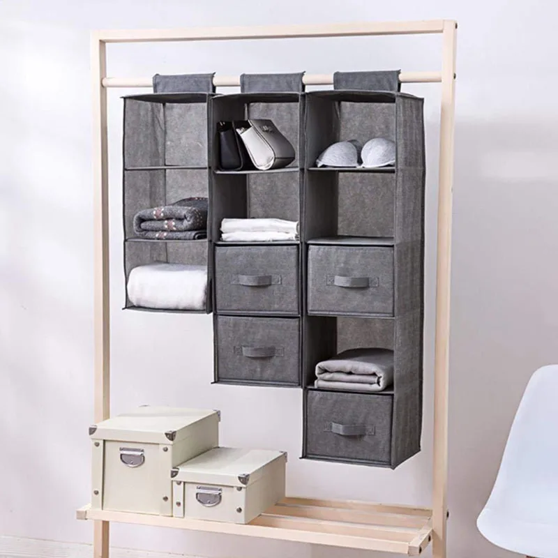 Bra Underwear Socks Storage Box Divider Ties Container Case Clothing Organizer Drawer Wall Hanging Fabric Storage Bag