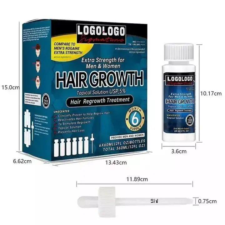 LYW Private brand 5% Hair Loss Treatment Regrowth Serum Oil Hair Lotion Hair Growth Serum with Dropper