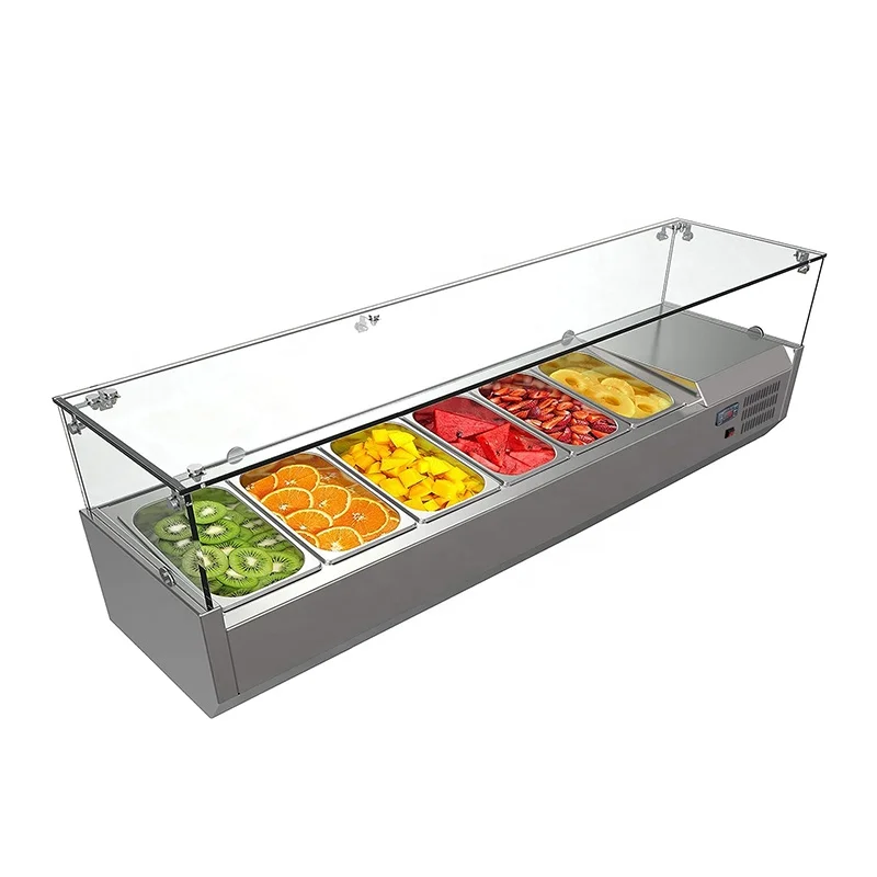 Столешница, салат, кейтеринг, овощной дисплей, холодильник, кухонное оборудование, 1/3GN, тарелка, фруктовый салат, холодильник