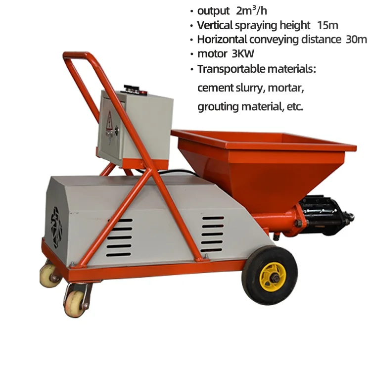 Multi - function mortar spraying machine large flow interior and exterior coating aircraft Door and window gap grouting machine