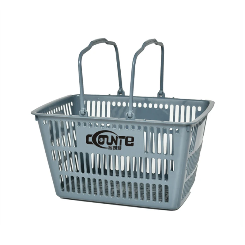 Supermarket Shopping Plastic Basket Collapsible Shopping Basket Customized