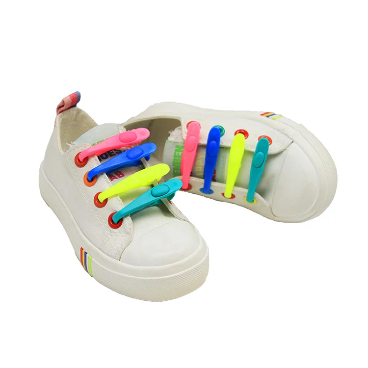 
Custom Waterproof No Tie Shoelaces Elastic Silicone Tieless Shoe Laces for Adults 