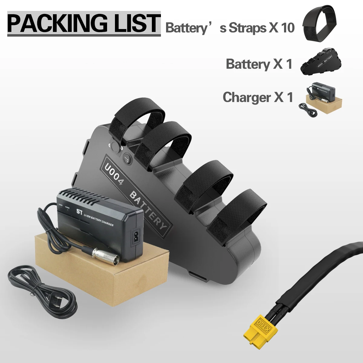 Комплект треугольных литий-ионных аккумуляторных батарей для электровелосипеда UPP U004 36 в 20 Ач