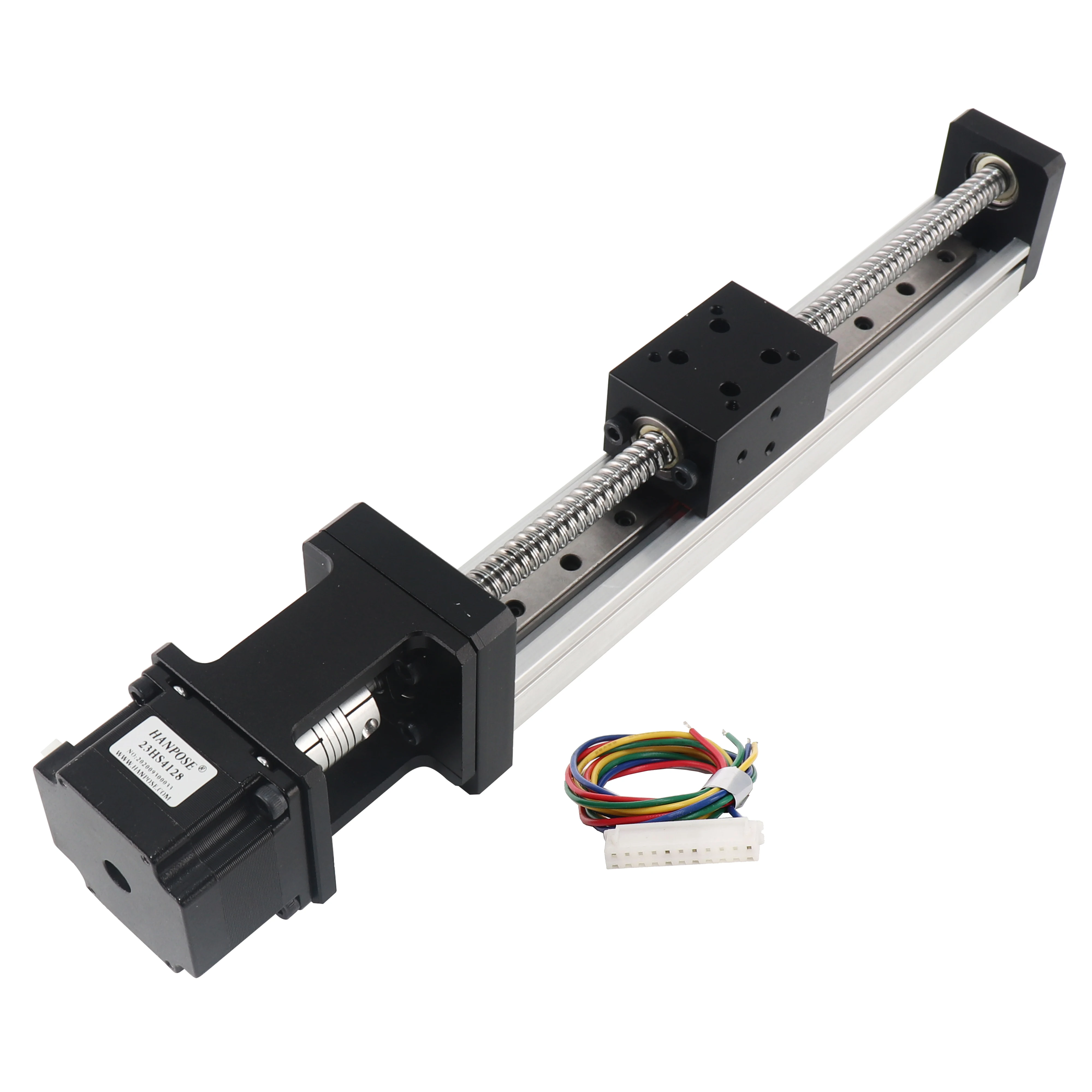 Hanpose Nema23 Linear Stepper Motor 23HS4128 HPV5-1 Cnc Linear Guide Rail Effective Stroke 500mm V-Groove Linear Model