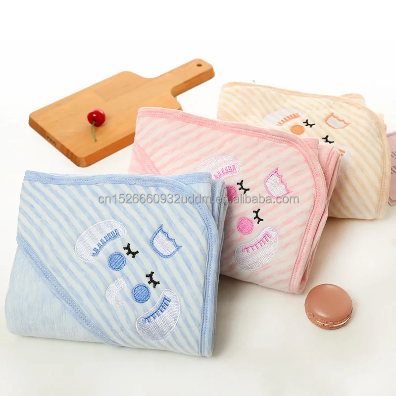 Factory wholesale cotton knitted baby blanket high-end durable cotton baby blanket cartoon custom baby blankets