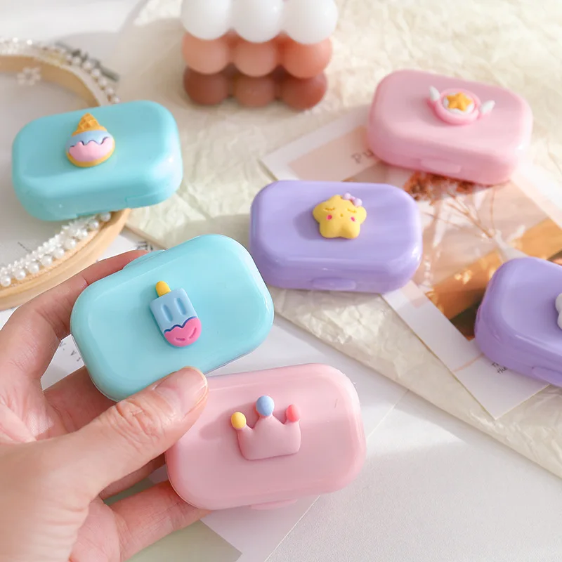 Contact Lenses Mate Boxes Portable Contact Lenses Cases High Colorful Plastic Small Exquisite and Lovely cases
