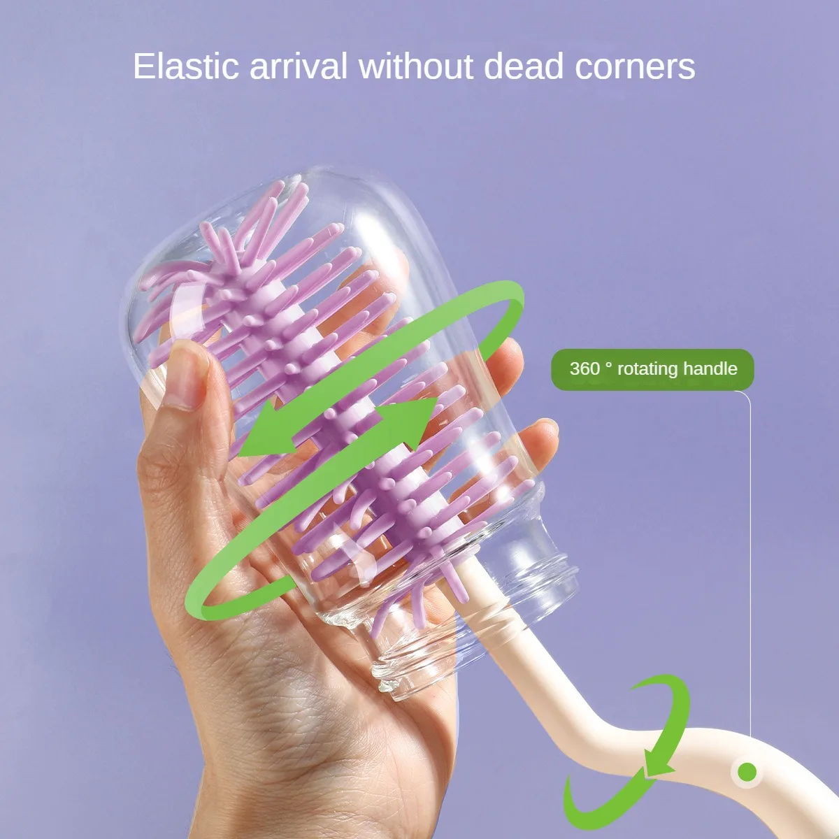 Colorful Silicone Milk Bottle Brush Food Grade Silicone Soft Bristle Feeding Bottle Brush Set With Holder