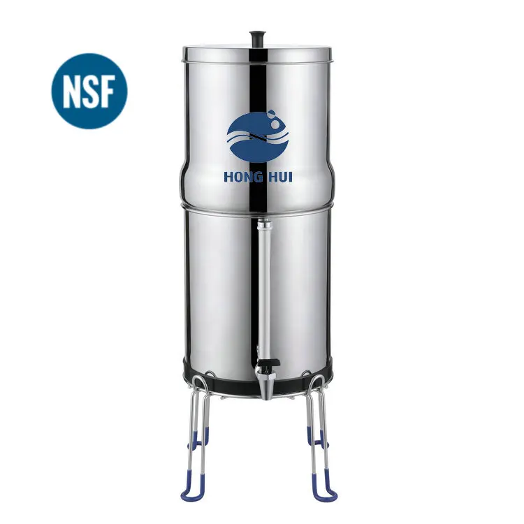 HONG HUI NSF 42& 372 LT-1.5A Camping Stainless Steel Water Purification Gravity Fed Water Filter System
