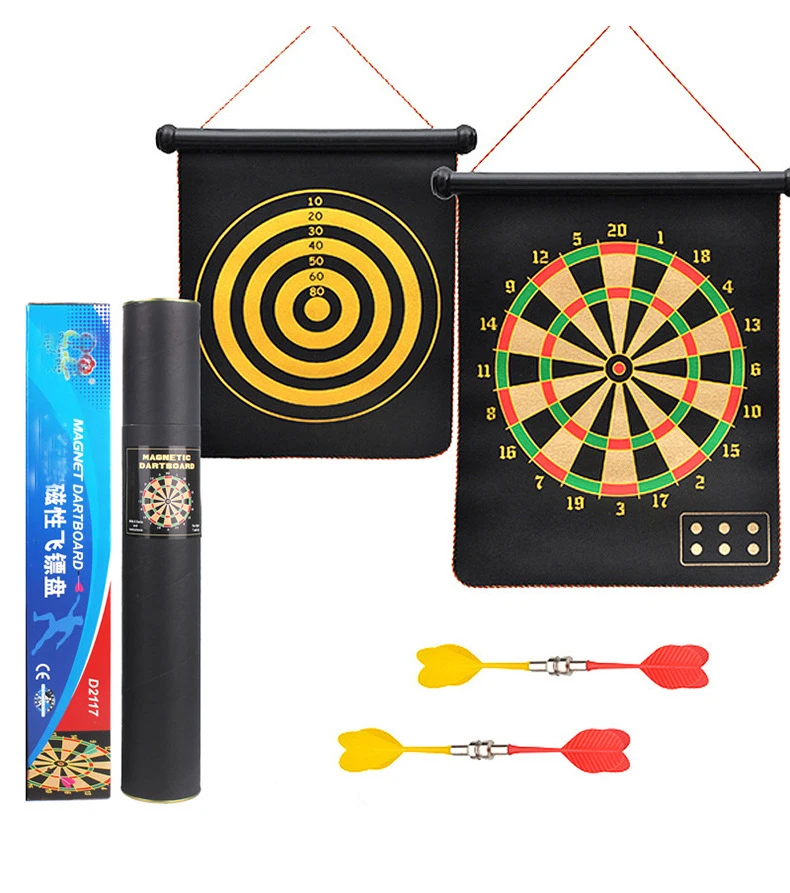 12 15 17 Inch Double-sided Magnetic Dart-board with Safe Magnetic Darts for Indoor Dart Games