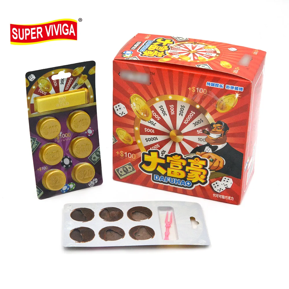 Китайская забавная игра золотая монета Конфеты Шоколад dip jam