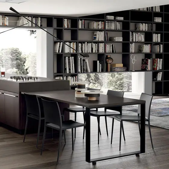 Whole sale quality modern kitchen cabinet with island stone top table