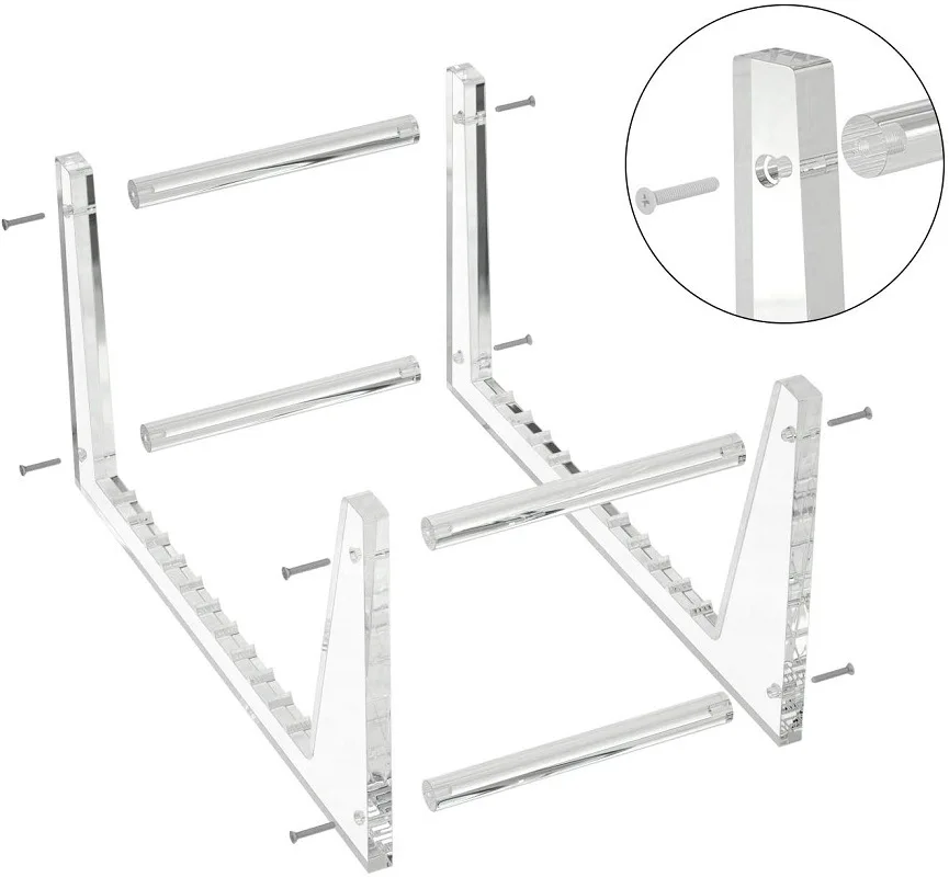 AC0014 Clear Acrylic Book Rack File Folder Rack for Document Paper Letter Book Envelope Laptop Organizer
