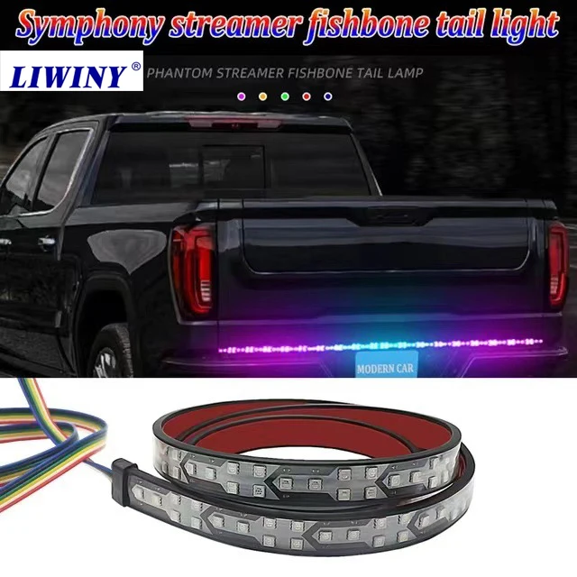 Wholesale 1/1.2/1.5/1.8/2/2.2/2.4M white Reverse red Brake Turn Signal Light Truck Flowing Rear Trailer Led Light Universal