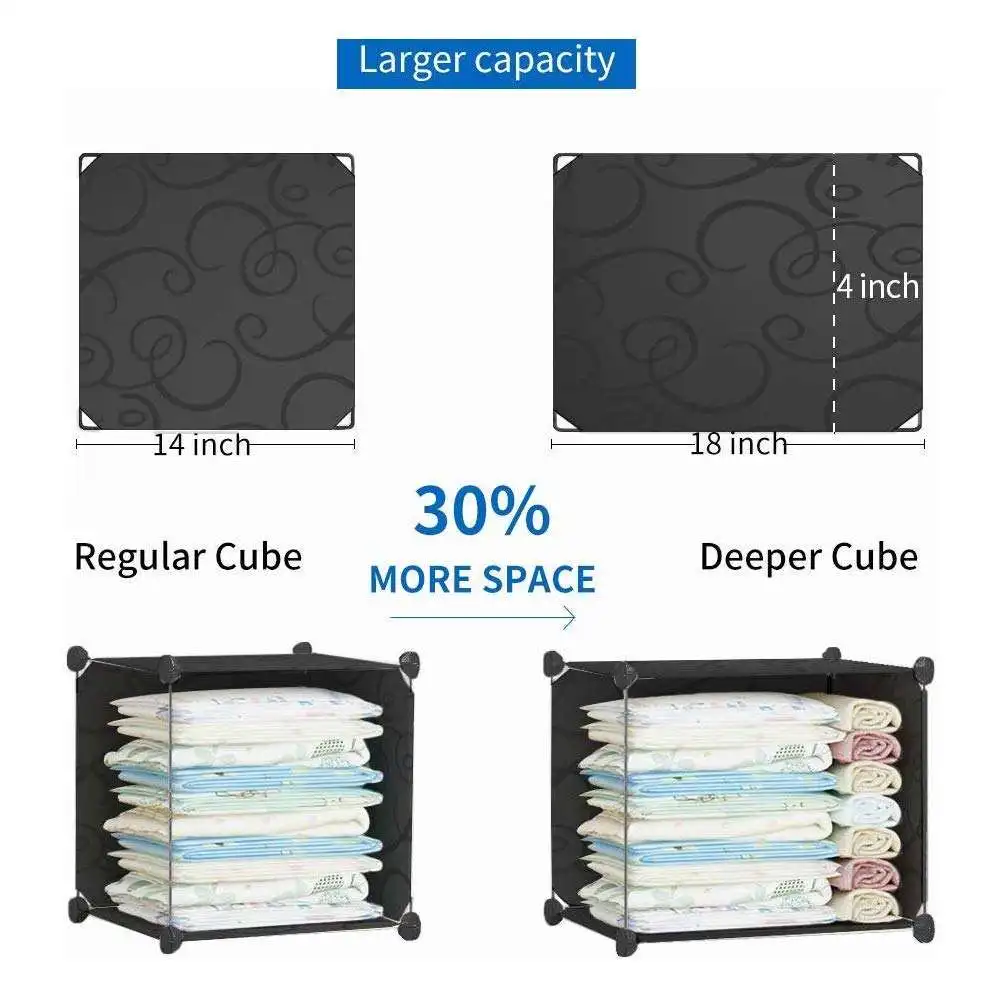 Hot Sale Cabinet Rectangular Plastic  Portable Cube Foldable Wardrobe Organiser Wardrobe