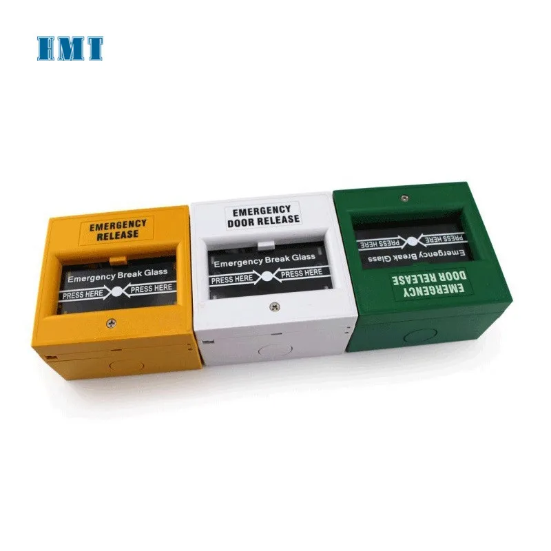 Alarm white emergency break glass exit button door release emergency door release button