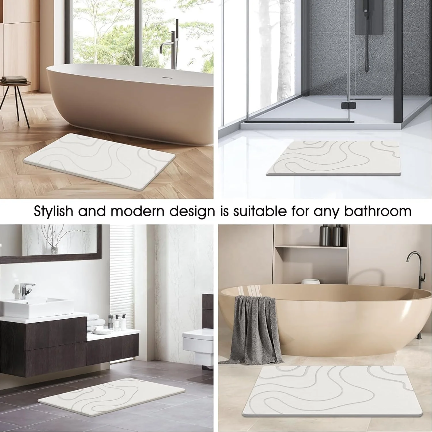 Customized Design Carving soaks up water Anti-skid Diatom Mud Stone Mats diatomite stone bath mat for Kitchen Counter