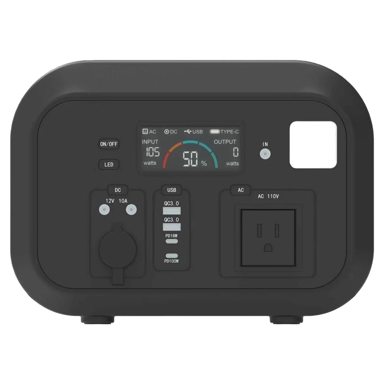 LED Home Outdoor Energy Storage Portable Charging Power Station 600W 576Wh Portable Power Supply 12V