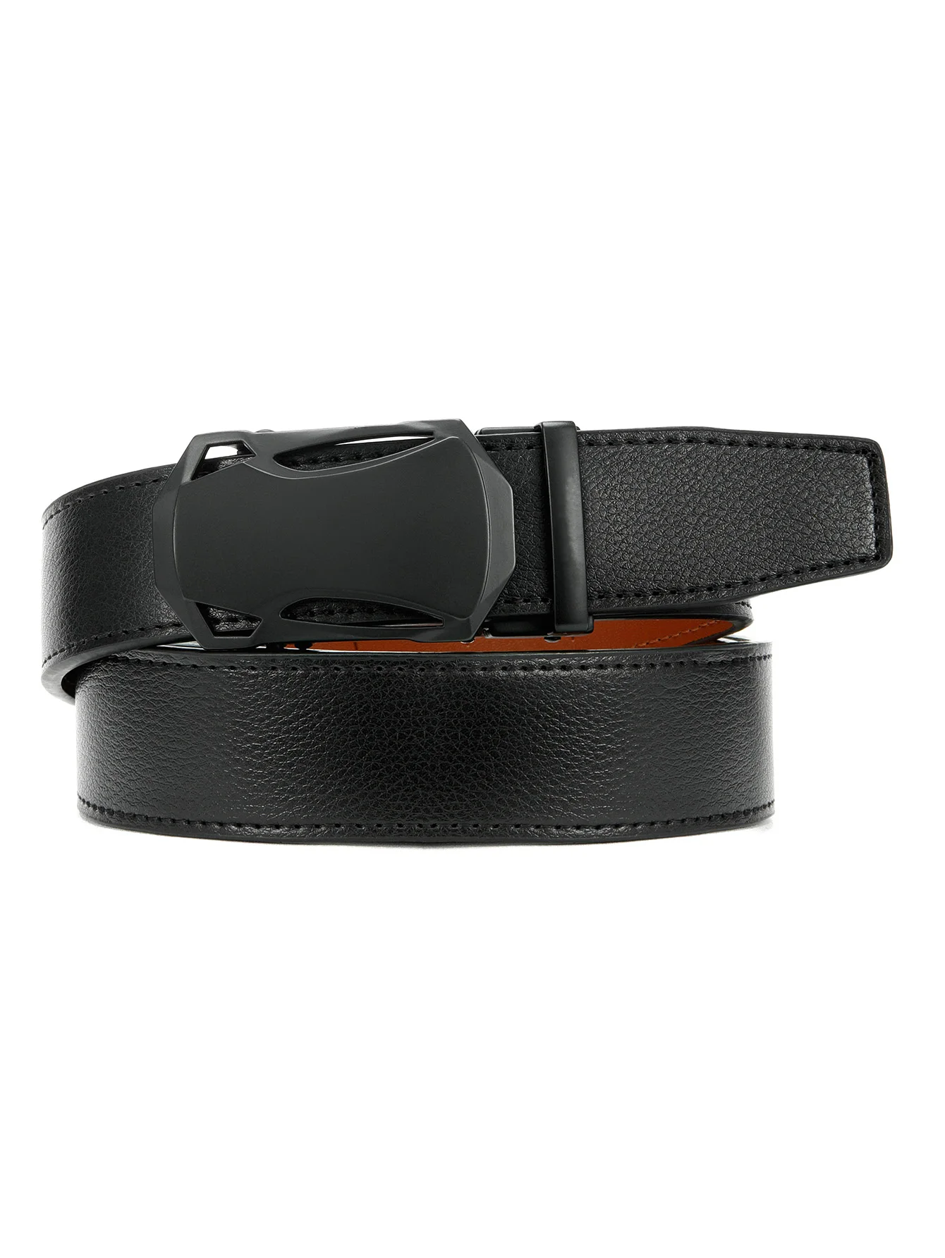Cowhide Leather + Zinc Alloy Buckle Leather Ratchet Belt Men - Micro Adjustable Belt Fit Everywhere (35mm)inch 38