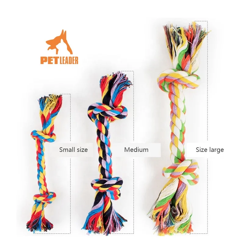 
Wholesale Pet Training Bite Braided Knots Cotton Rope Dog Chew Toys chew toys with cotton rope 