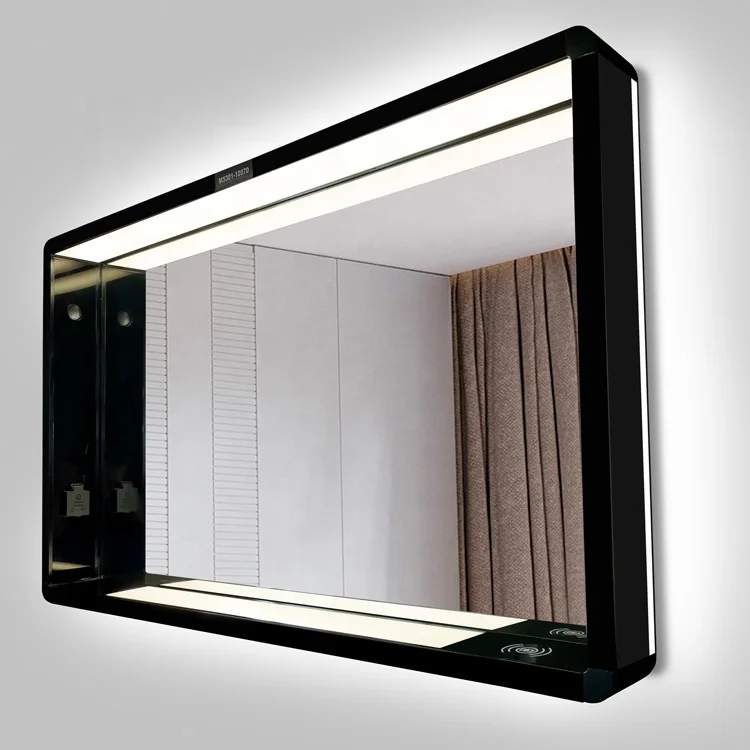 
Bathroom Wall Mounted Big LED Vanity Mirror With Defogger and Touch Sensor Switch 