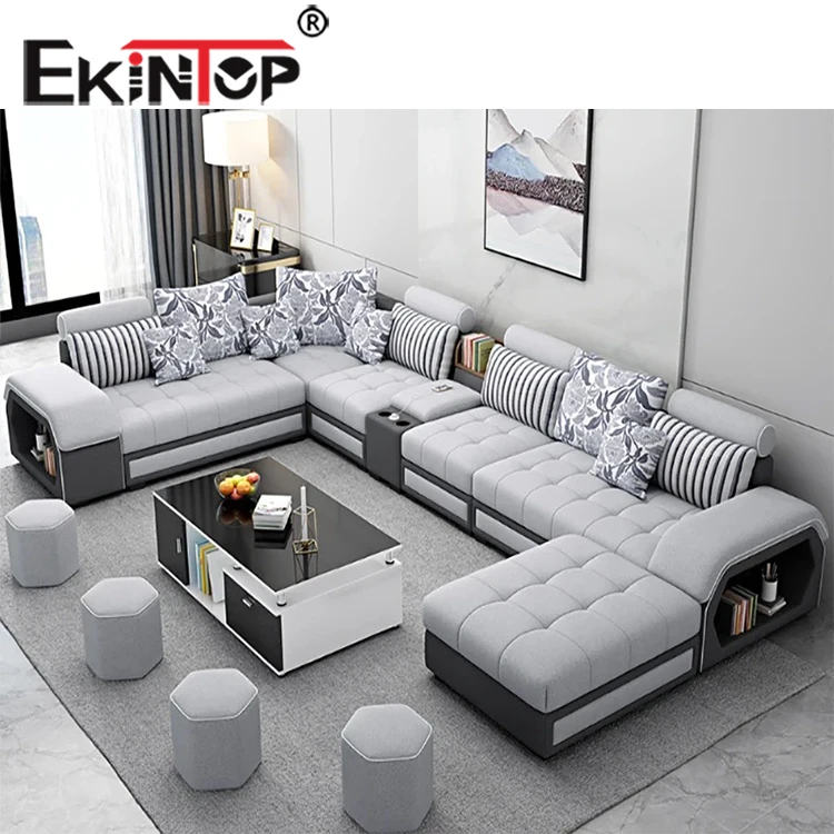 Ekintop contemporary sectional sofa living room furniture italian sleeper sofa fabric modern sofa set