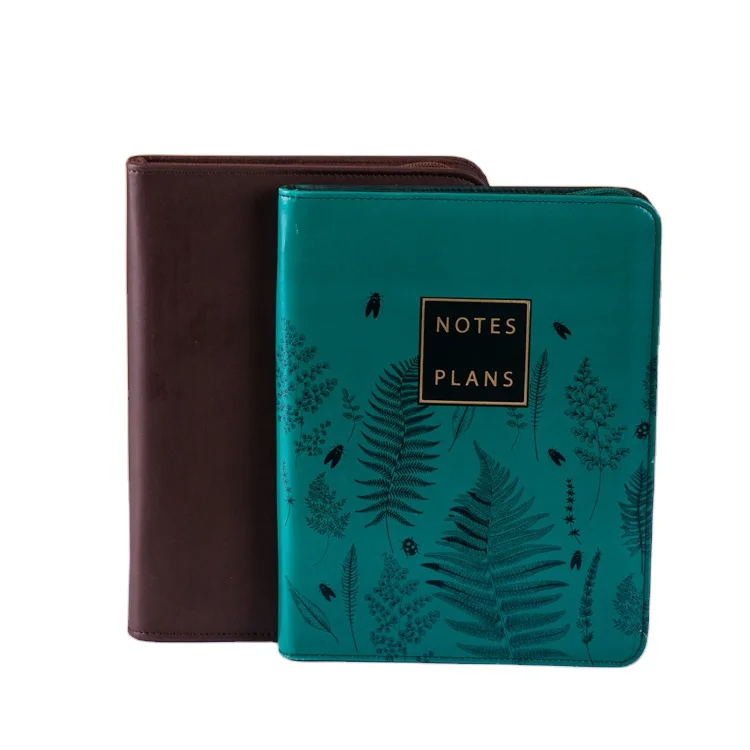 Leather Ring Binder Zipper Padfolio Custom Manager