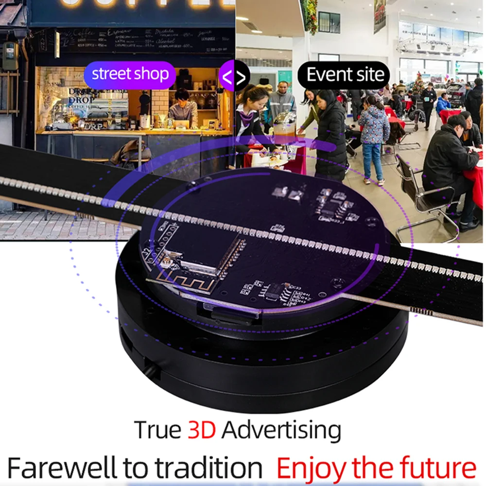 A3W 42cm Hologram Projector 3D Holographic Display Advertising Fan LED Advertising Player Hologram Fan