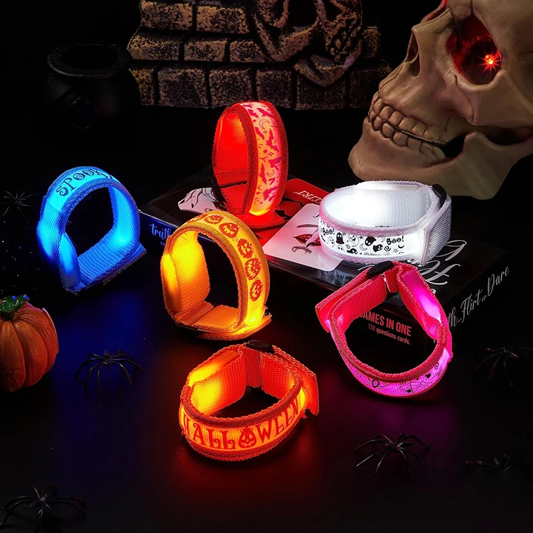 Manufacturer customer pulsera aesthetic bracelet de luxe homme femme festival led light up wristband with logo for packing