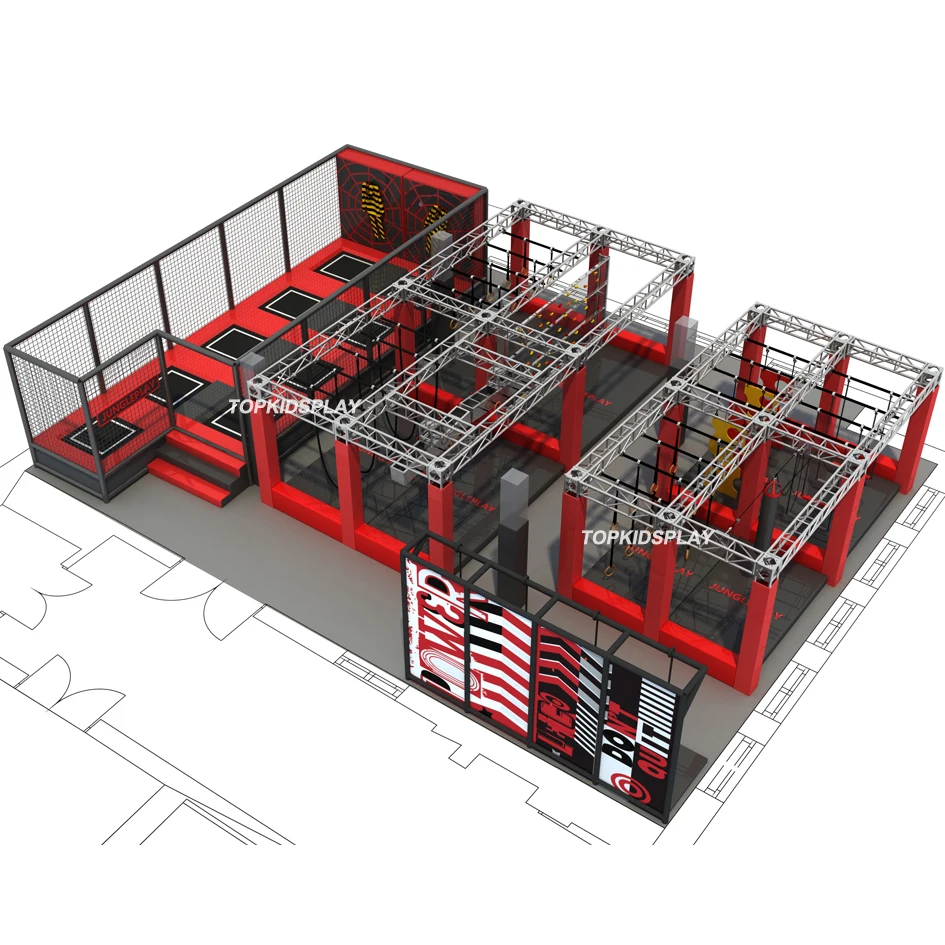 Commercial Parkour Trampoline Ninja Warrior Course Customized Ninja