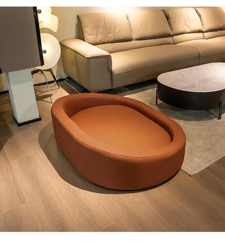 Kinghon Indoor Luxury Small Puppy Medium Large Dog Cat Bed Wooden Top Quality Customized Leather Anti-grappling Human Pet Sofa