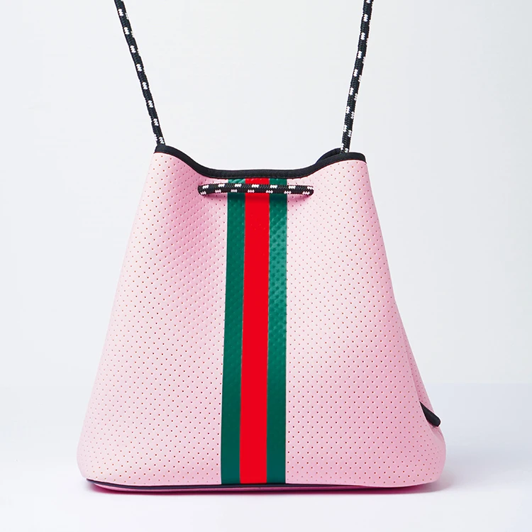 Customized Waterproof Pink Perforated Neoprene Sling Crossbody Bag