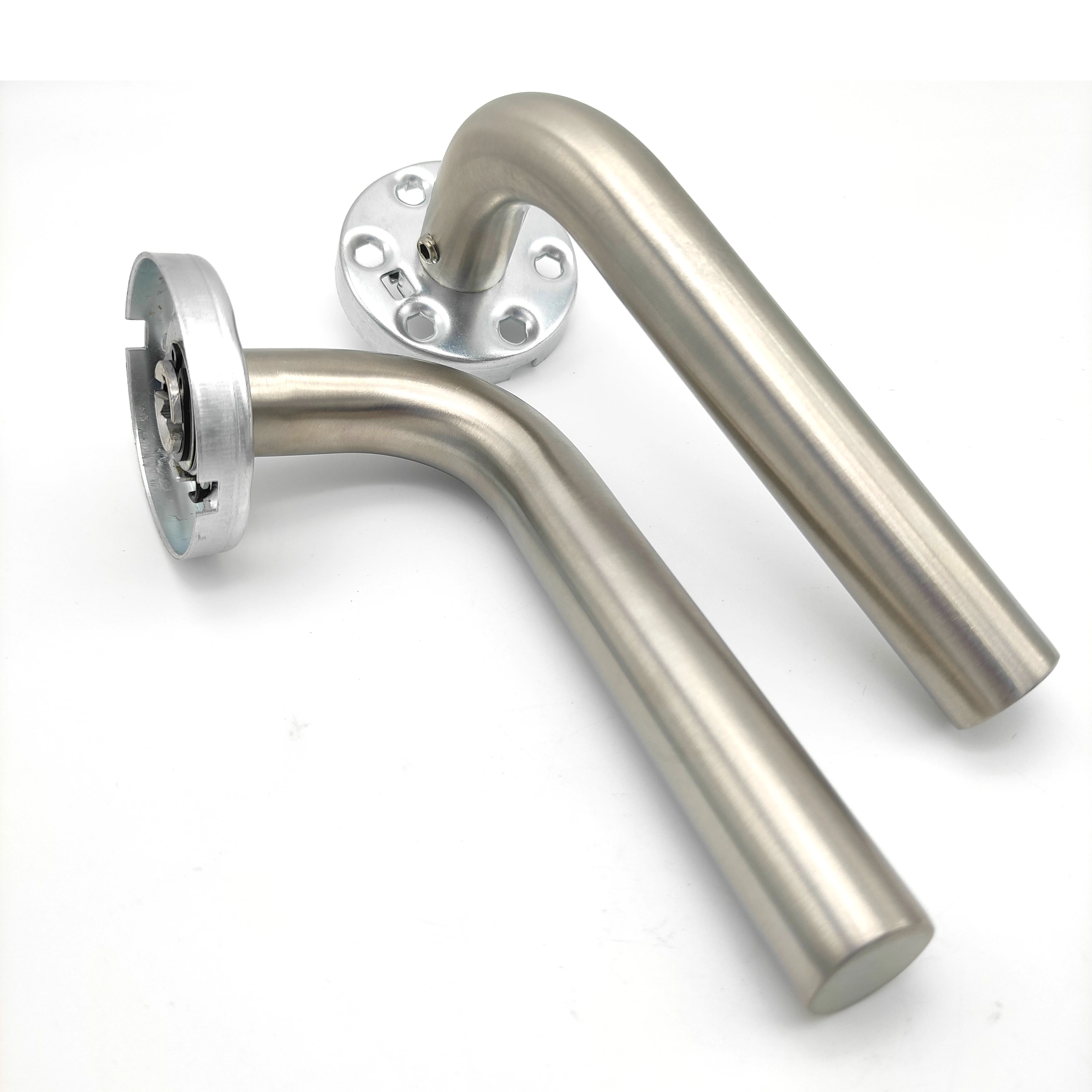 Прямая Заводская поставка, дверная ручка из нержавеющей стали, двойная изогнутая полая трубчатая ручка