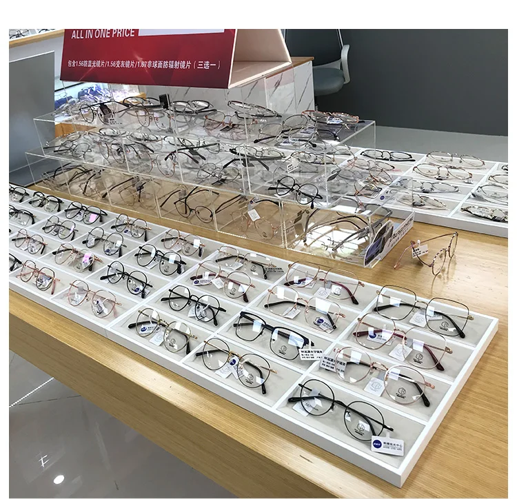 2022 Newest Custom Logo Eyeglasses Sunglasses Case 16 Slot Tray Eyewear Storage Box Lenses Display