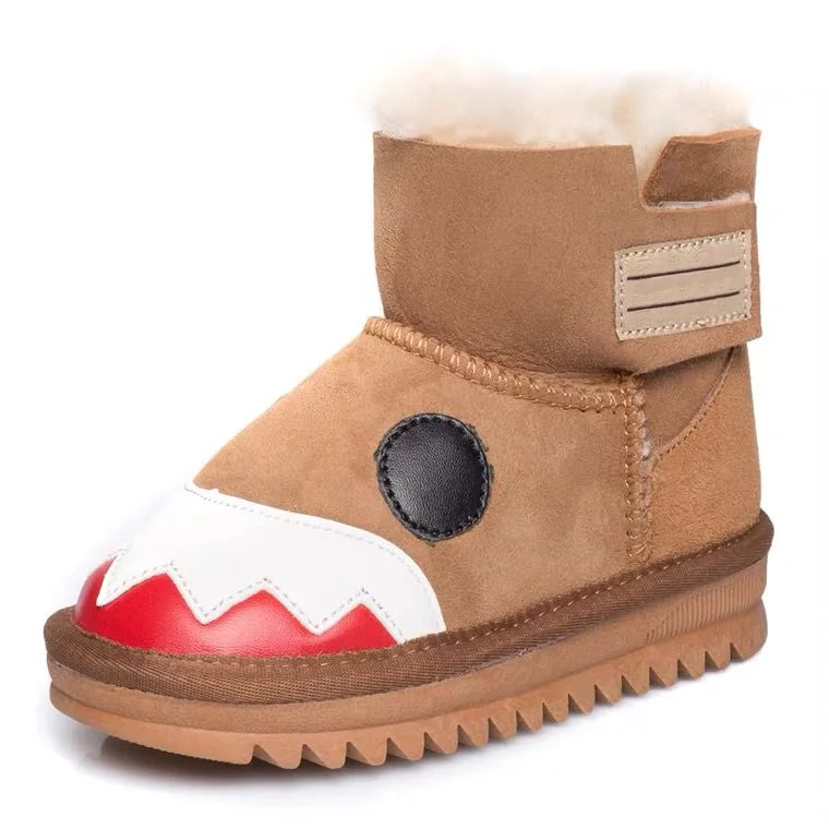 
Cartoon baby fur one children snow boots winter cotton shoes boys and girls non-slip baby walking shoes 