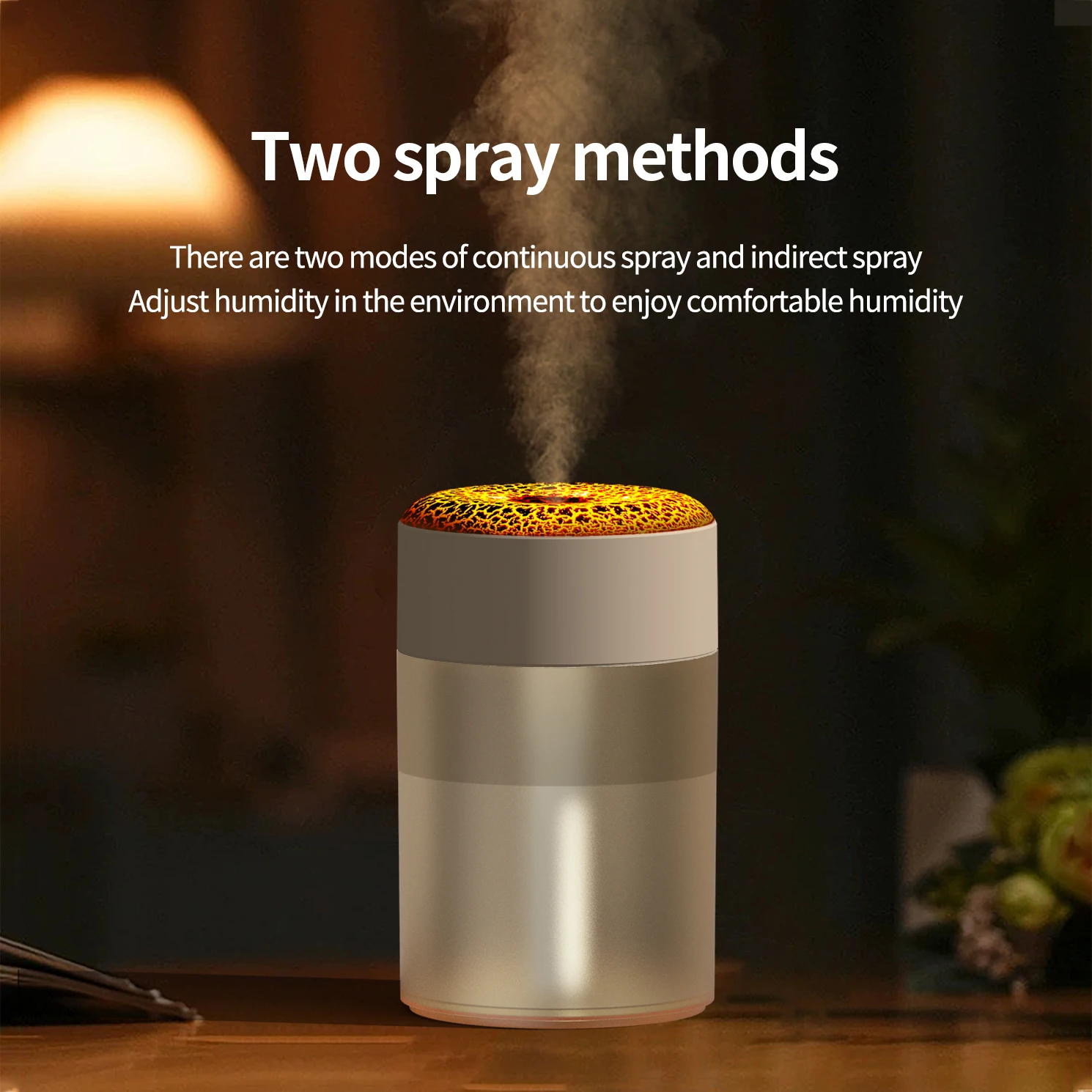Creative Volcano Crack Aromatherapist Home Automatic Aromatherapist Ultrasonic Atomizer Colorful Flame Humidifier