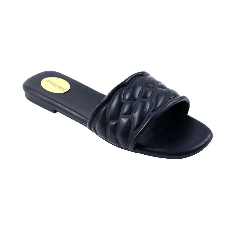 Fashion Open Toe Yellow Slipper Shoes Slipper Summer Slip On Beach Soft Sandalias Mujer Flat Sandal Shoes For Women New Styles