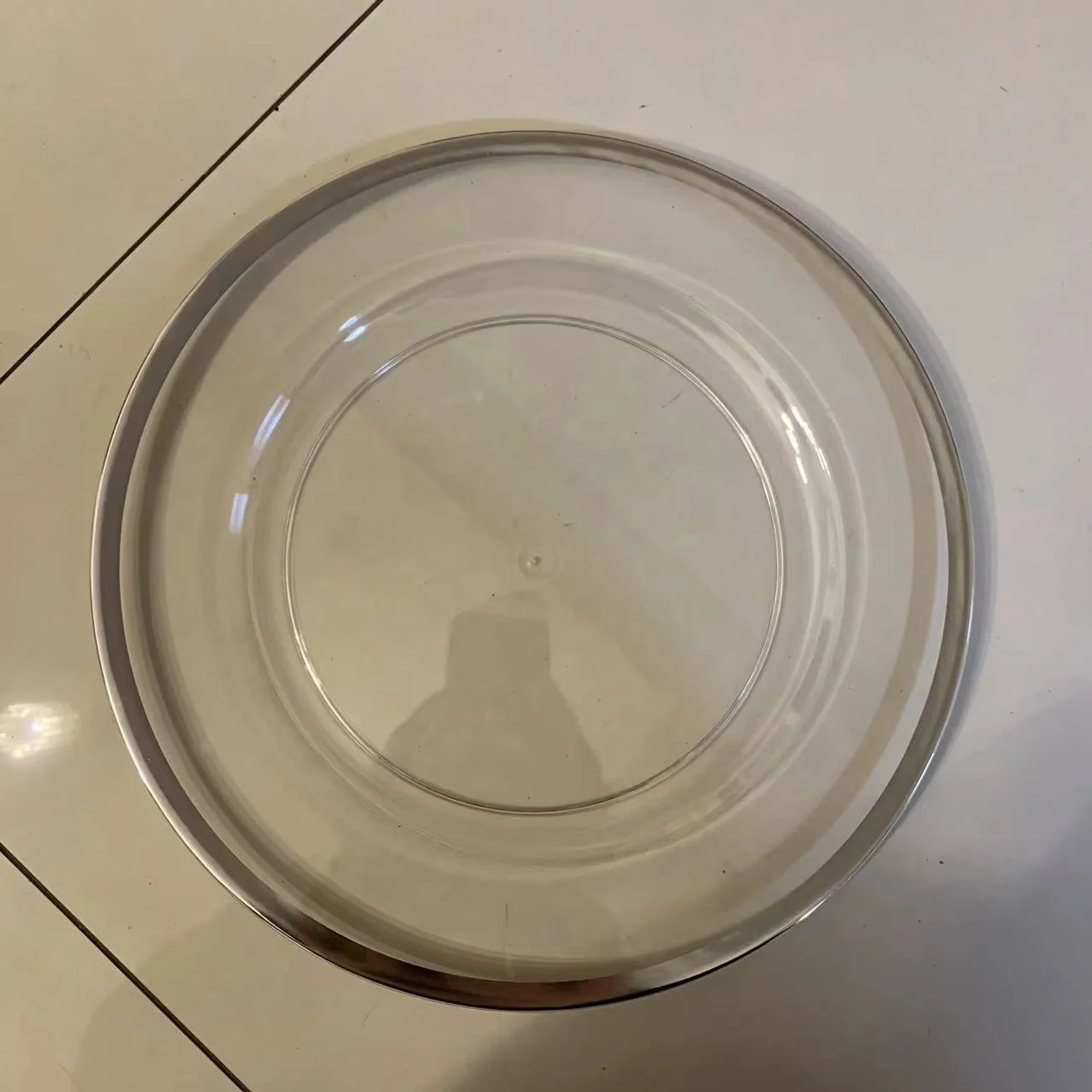 Hot Sale Round Clear Gold Rim Plate Wedding Table Decoration Acrylic Wedding Charger Plate