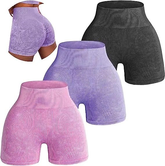 2023 Women Yoga Shorts Workout Athletic Seamless High Gym Leggings  Yoga Shorts Seamless High Butt Lifting Scrunch