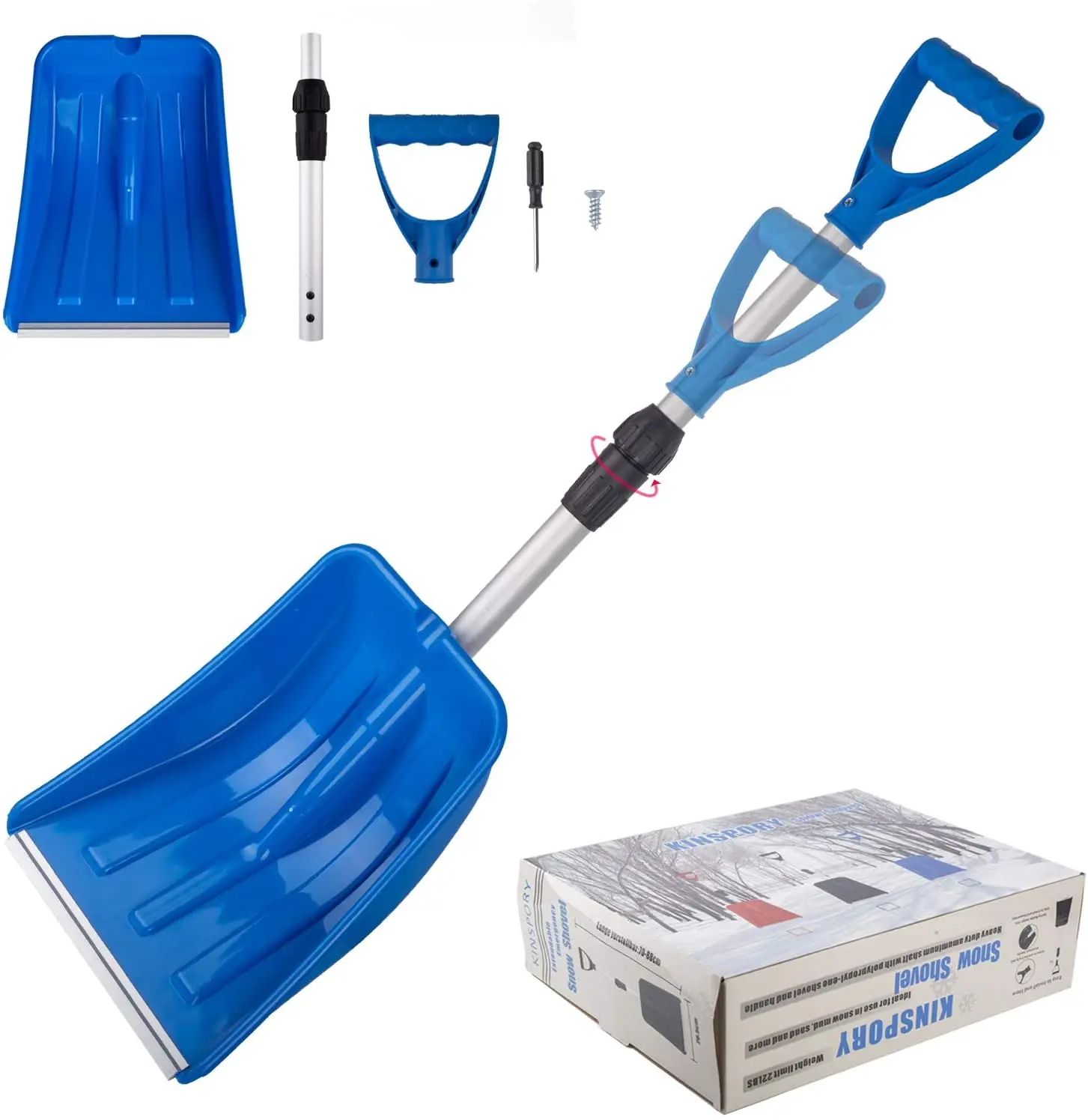 Легкая высокопрочная Высококачественная телескопическая многофункциональная алюминиевая лопата для снега